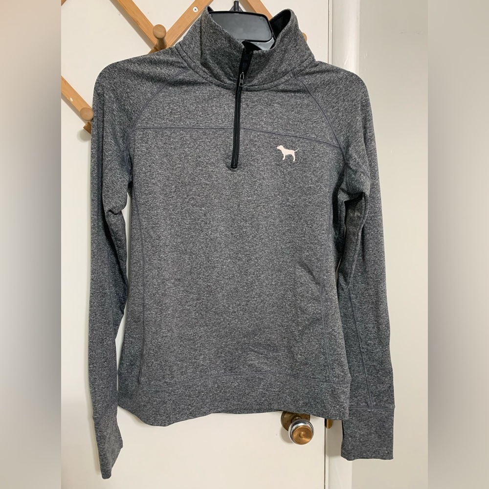 PINK Victoria’s Secret Ultimate 1/2 Zip Grey. Size Sm. Great Condition